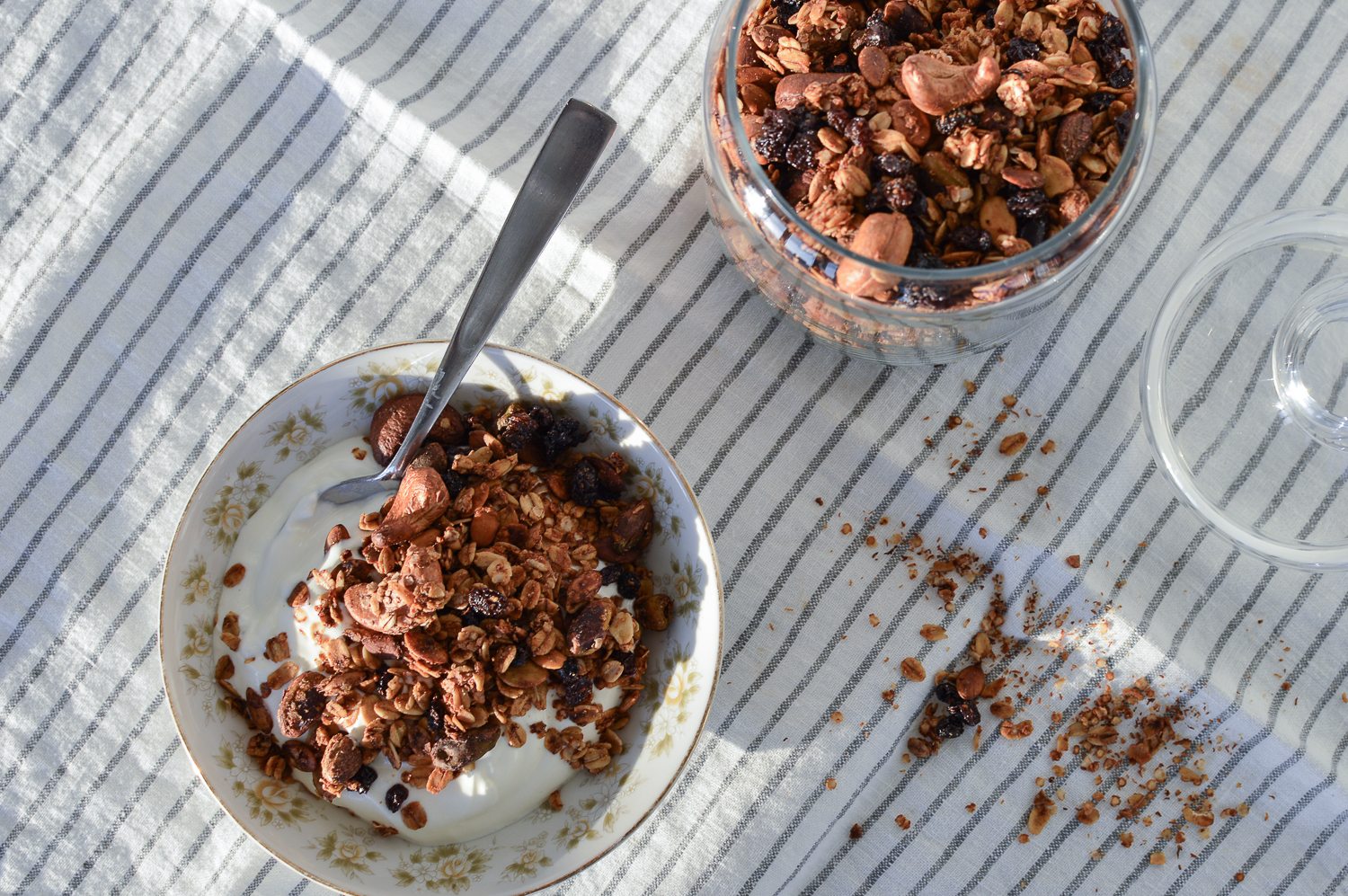 Olive Oil Granola with Cashews, Pistachios and Pumpkin Seeds